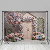 Lofaris Hydrangea Floral Farm Door Sweet Wedding Backdrop
